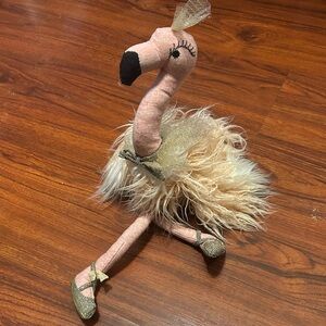 ANTHROPOLOGIE Fancy Pink Flamingo Plush Stuffed Animal